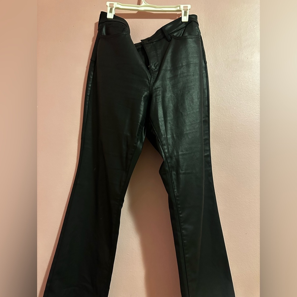 Metallic jeans,stretchy.Perfect alternative to leather pants-breathable/cool.